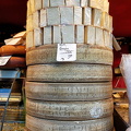 A stack of Gruyère cheese (2000 visits) Food stall at the WeihnachtsZauber on Gendarmenmarkt A stack of Gruyère cheese